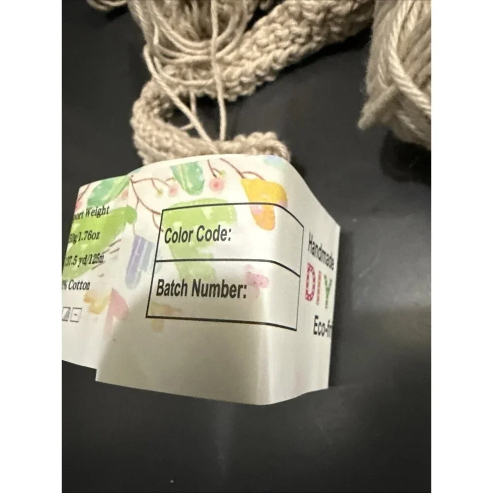 DIY Yarn Handmade Eco-friendly Pure 100% Cotton Tan Lot of 5 Skeins 1.76 oz each - Picture 9 of 9